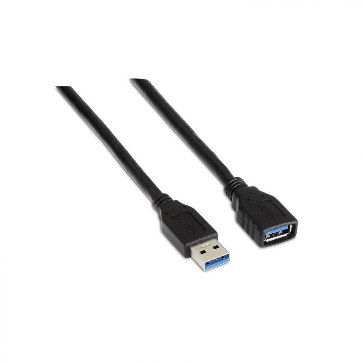 Cabo de extensão USB 3.0, Tipo A macho para Tipo A fêmea | 2,0 metros | Preto