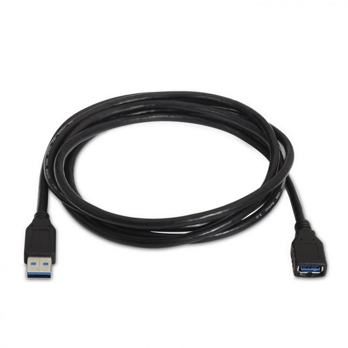 Cabo de extensão USB 3.0, Tipo A macho para Tipo A fêmea | 2,0 metros | Preto