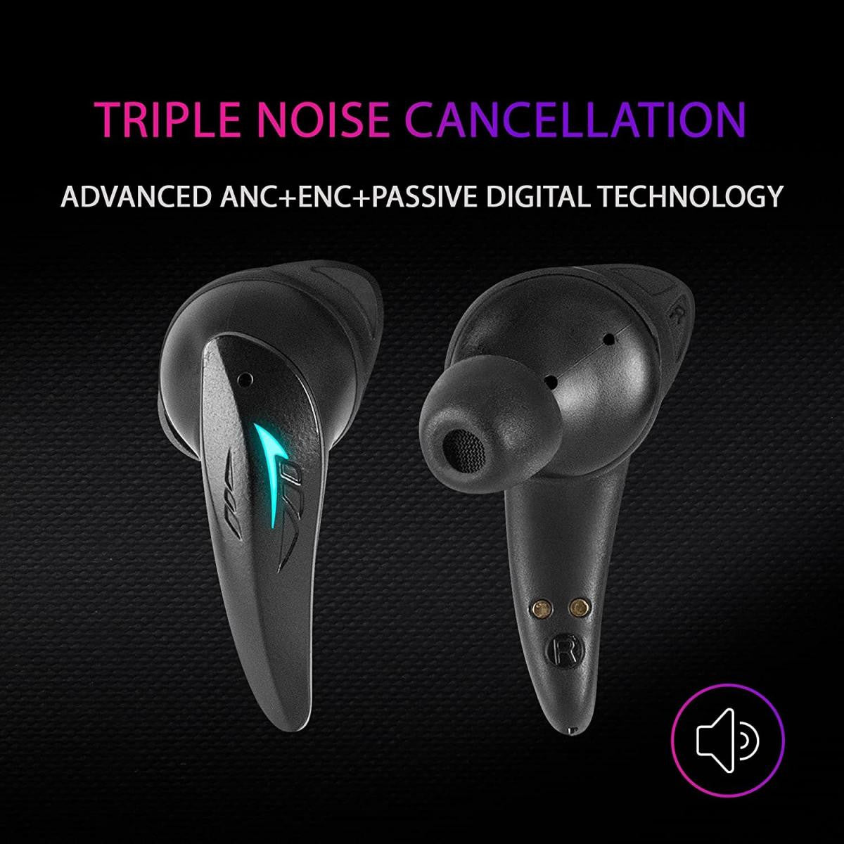 MARS GAMING - Premium TWS Wireless Headphones | BLACK