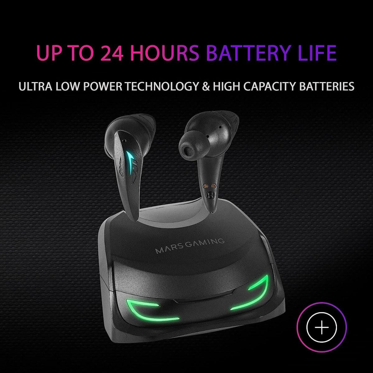 MARS GAMING - Premium TWS Wireless Headphones | BLACK