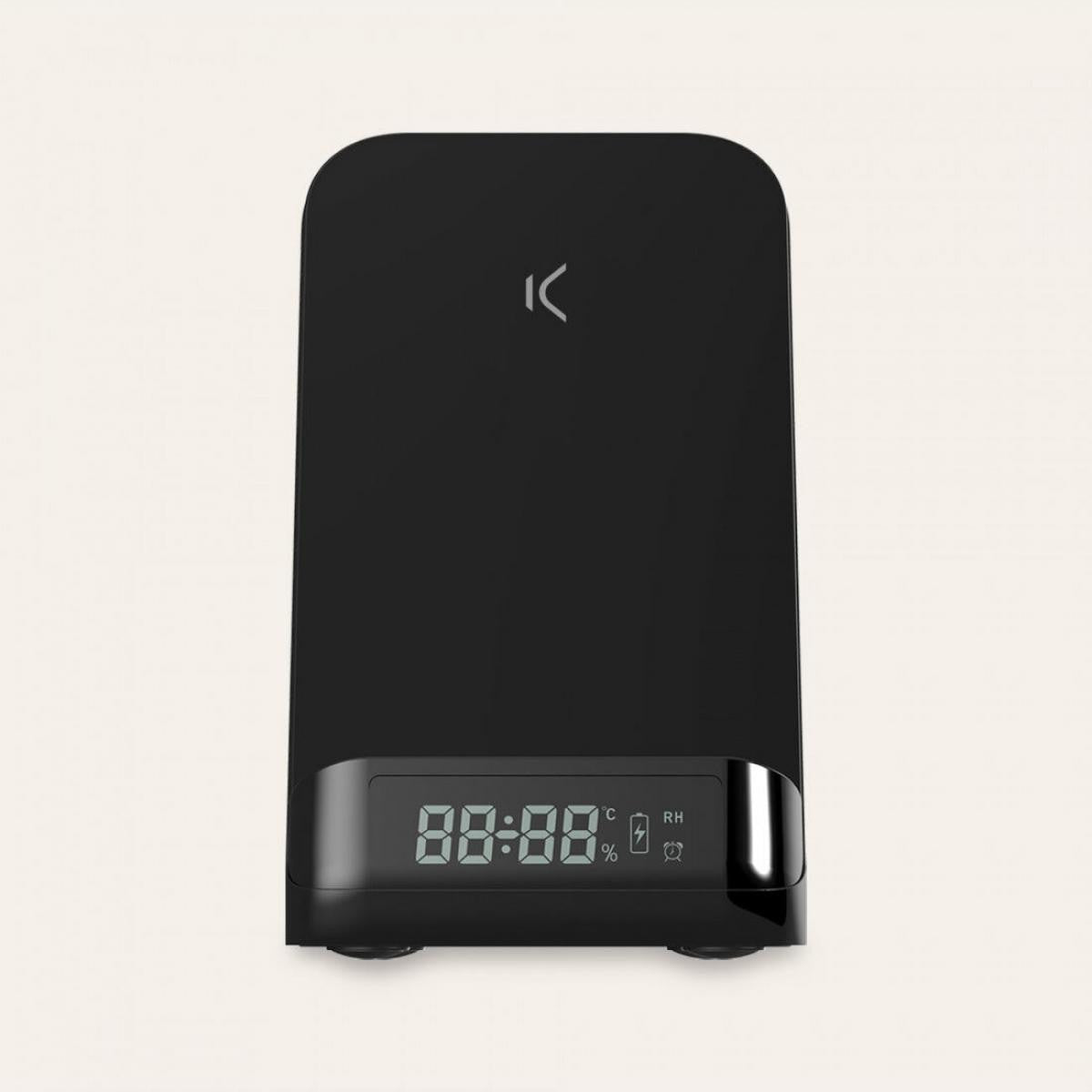 Wireless charger and desktop alarm clock | 15W | Qi technology | Display modes | Room temperature | Black
