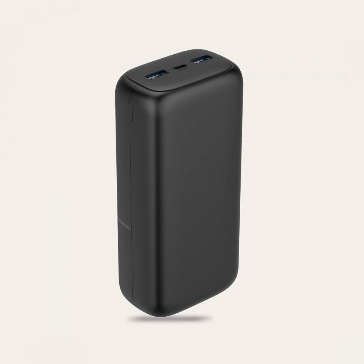 Bateria Externa Ksix Supra 30.000 mAh | 20 W | Power Delivery | 3 Portas de Saída | Inclui Cabo USB-A para USB-C | Preta