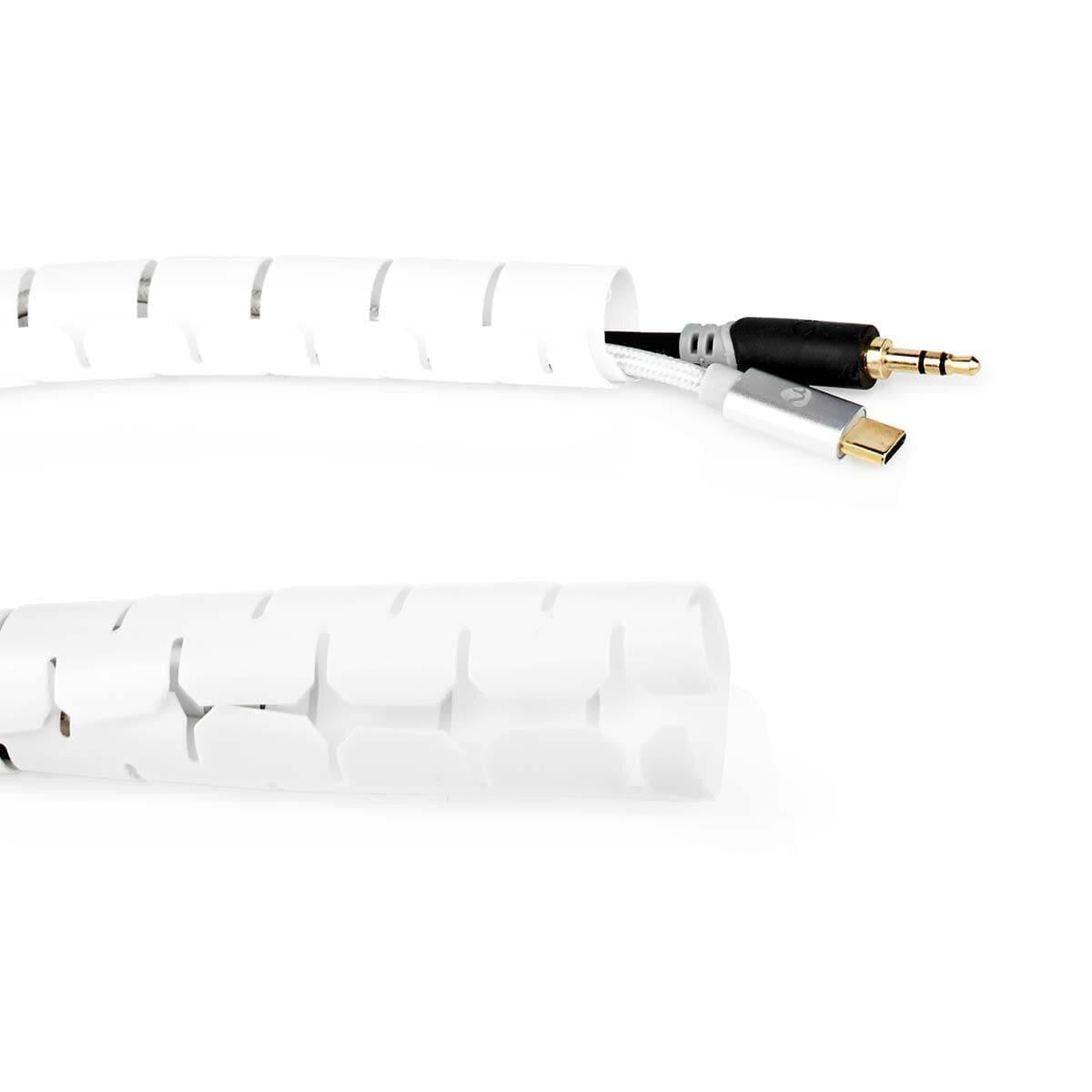 Cable Management | 2.00m Spiral Sleeve Max Cable Thickness 22mm | White