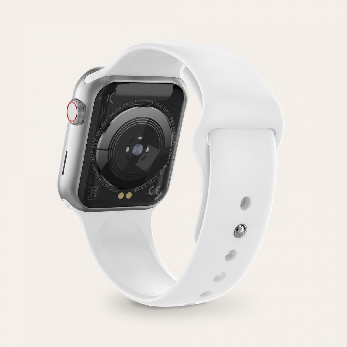 Ksix Urban 3 1.69" Touch Screen Smartwatch | Apple Compatible Straps | Black | White | Pink