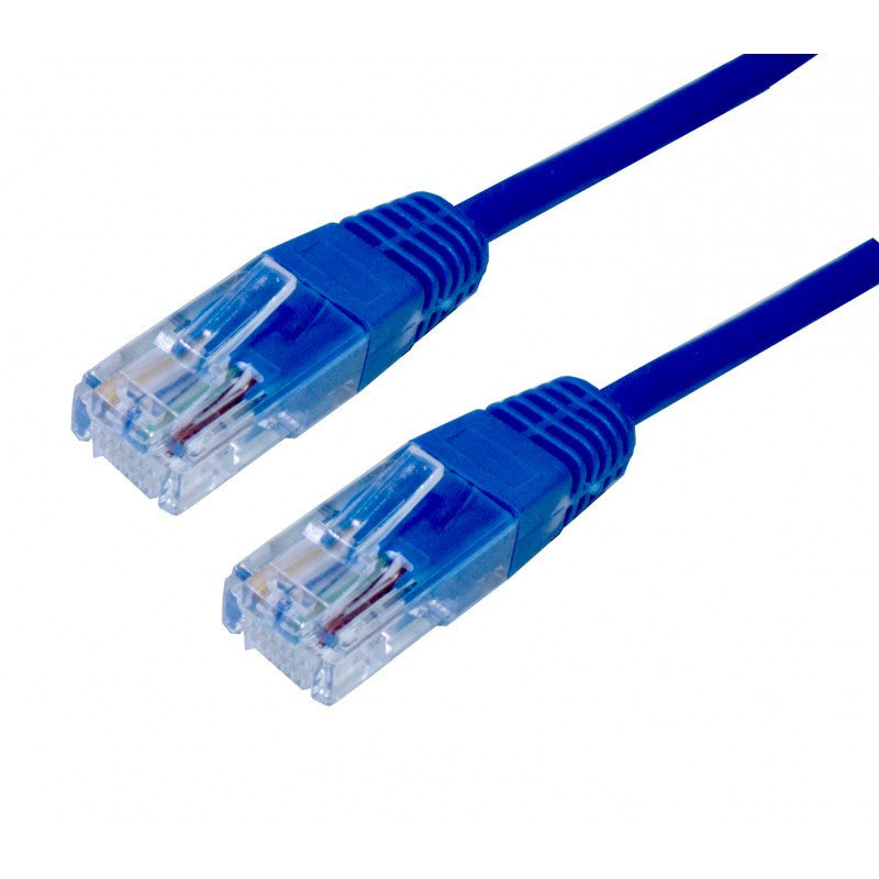 Cabo de rede UTP Cat5e 10/100/1000 Mbps em vários comprimentos | AZUL