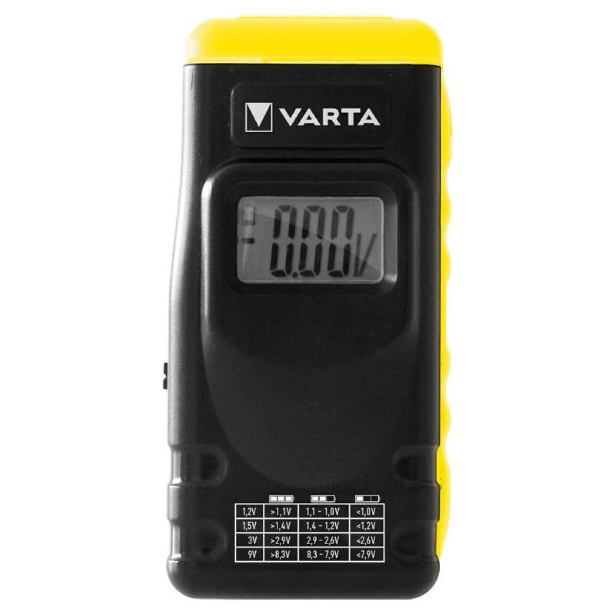 VARTA Digital LCD Battery Tester Multimeter for Disposable, Electronic Rechargeable and Button Cell Batteries | AA, AAA, C, D, 9V