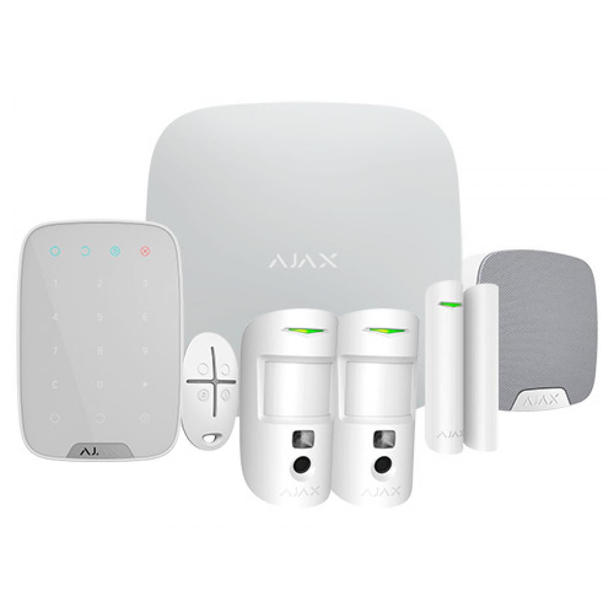 AJAX Kit - Anti-intrusion alarm system - Grade 2 - Ethernet communication / dual SIM - Wireless 868 MHz Jeweller and Wings