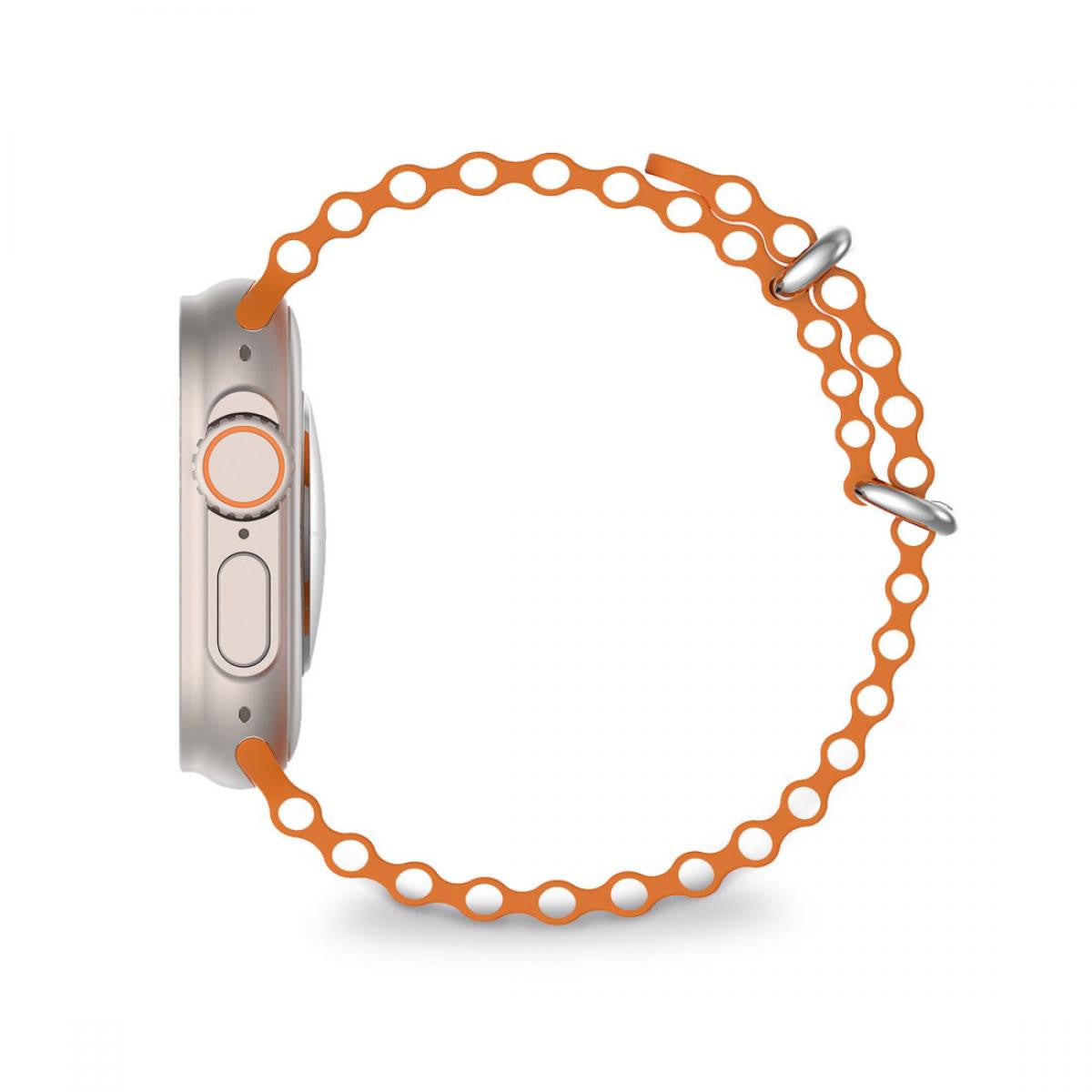 Relógio inteligente Ksix - Ecrã de 2,05" - Multitoque - Desligar automático após 5 dias - Modos Desporto e Saúde - Assistentes de voz, Resistente à água - Laranja