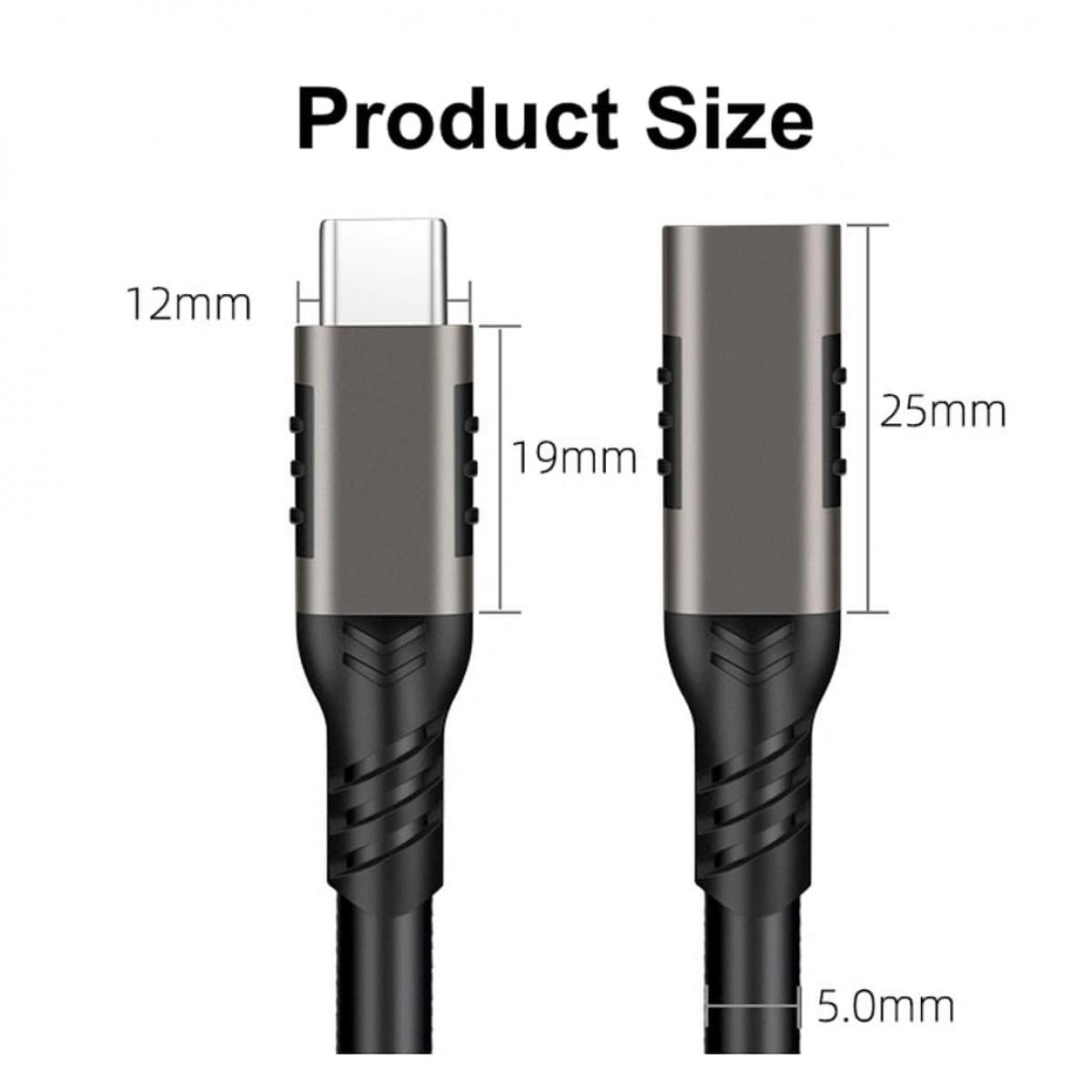 Cabo USB-C macho/fêmea QGEEM de 1,5 m e 10 Gbps | 100 W | 4K/60 Hz | 20 V/5 A | Compatível com Thunderbolt 3/4 | Funcionalidade completa