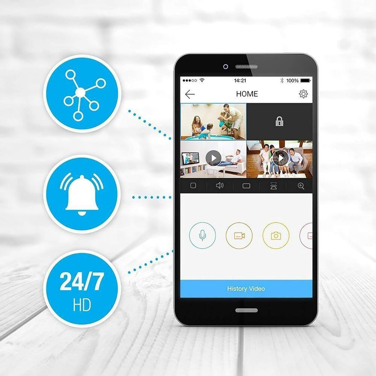 Câmara Wi-Fi interior Ezviz - Visão noturna 1080p - H265 - Deteção de movimento - Microfone bidirecional - Ranhura para cartão microSD