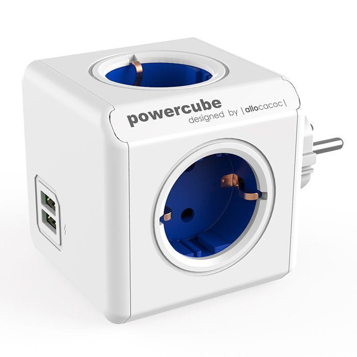 Powercube 4-Way Socket + 2 x USB Charging