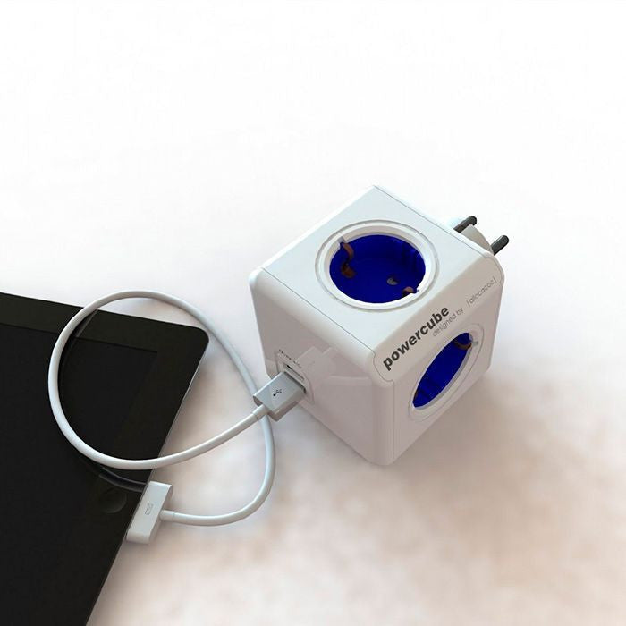 Powercube 4-Way Socket + 2 x USB Charging