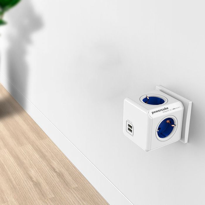 Powercube 4-Way Socket + 2 x USB Charging