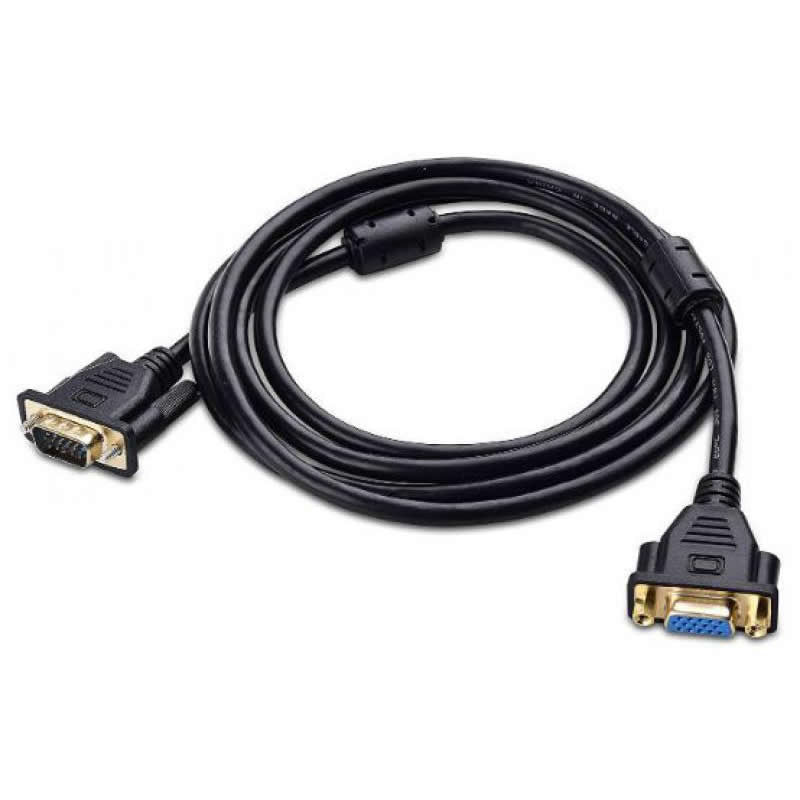 VGA Cable (HD-15) Male/Female in Various Sizes - Black