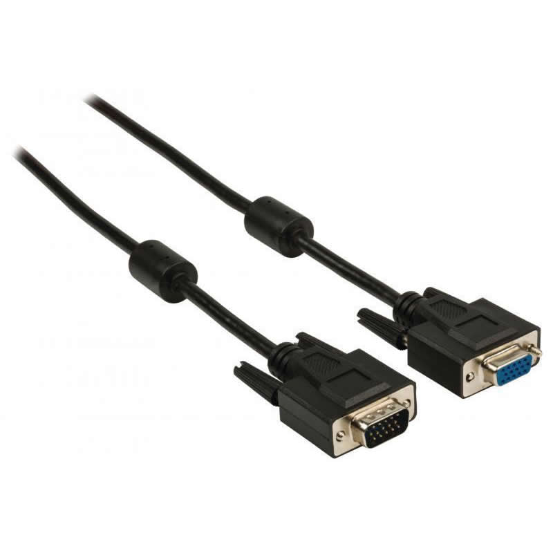VGA Cable (HD-15) Male/Female in Various Sizes - Black