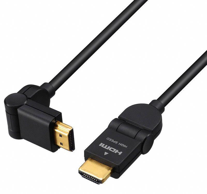HDMI Cable Version 1.4 Male to Male with 180º Rotation Connectors of Different Sizes