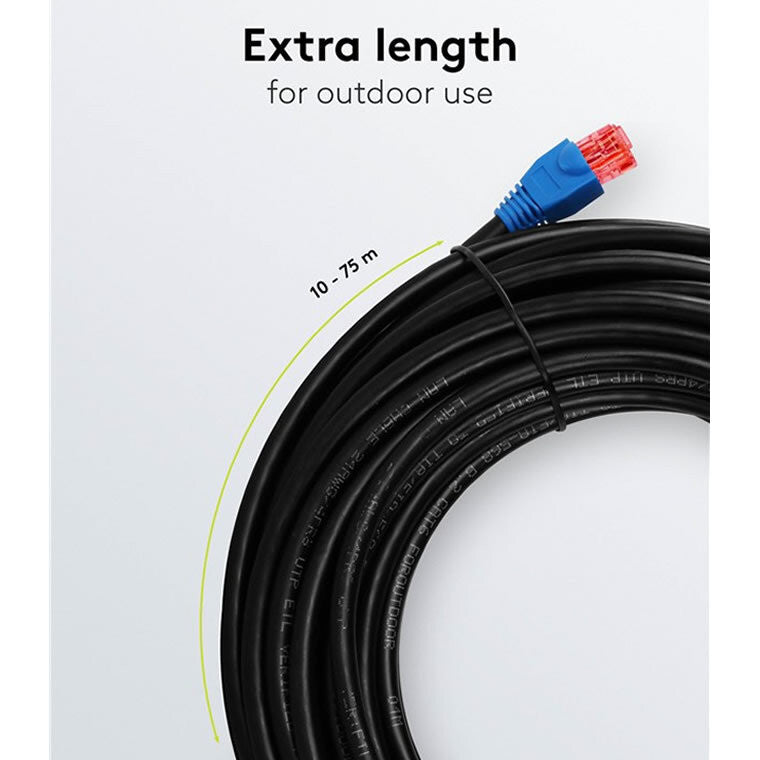 Cat6 U/UTP Outdoor Network Cable | Various Sizes - Black