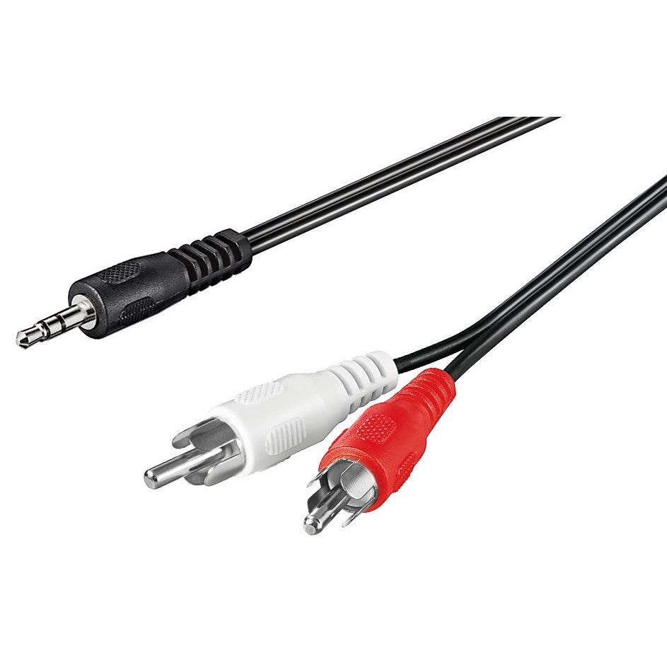 3.5 Male Minijack to 2xRCA-Male Cable in Various Sizes