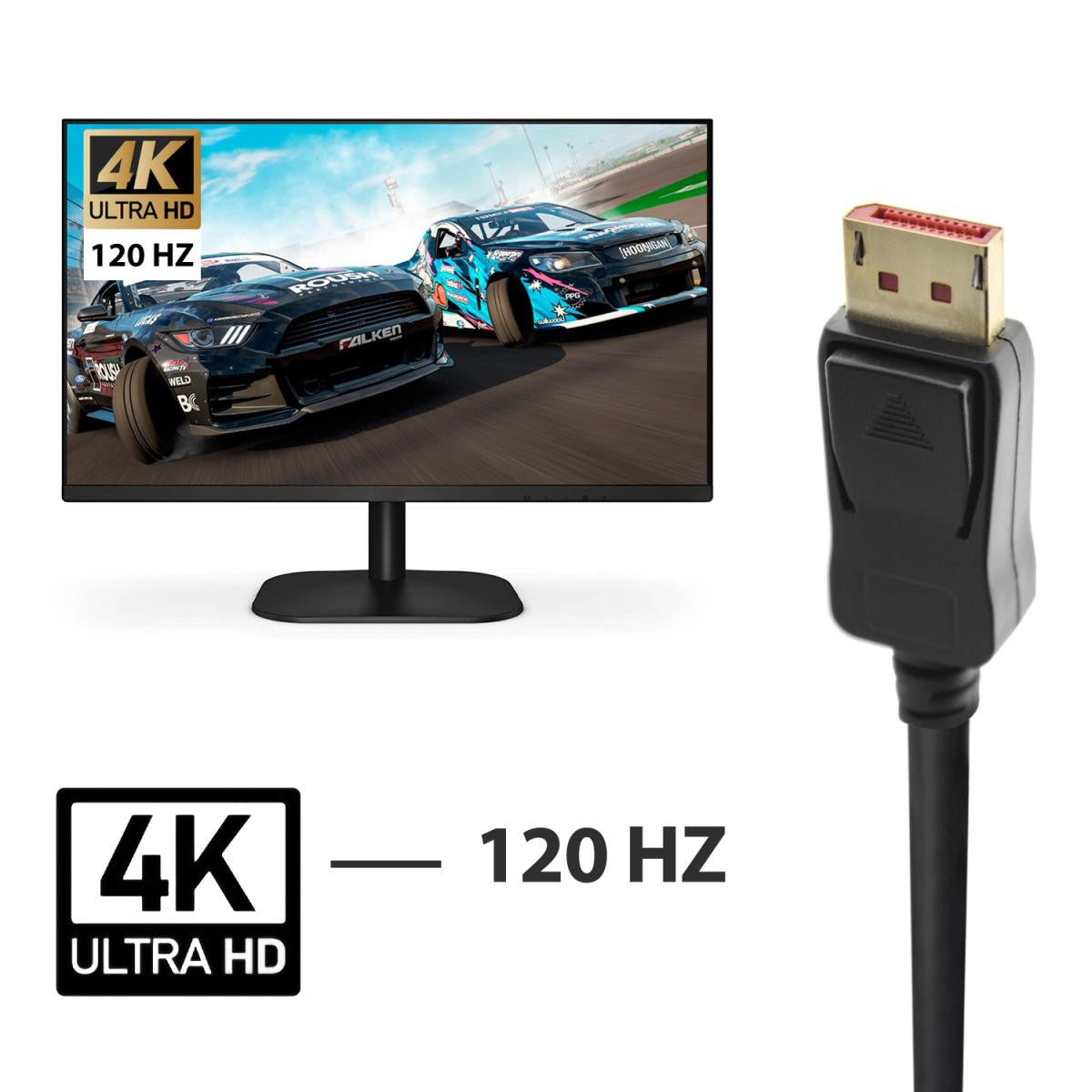 Cable Displayport v1.4 de | 8K@30hz | 5K@60hz | 4K@120hz | Compatible Hdcp 2.2 | 3D y HDR Dinámico - De distintas medidas