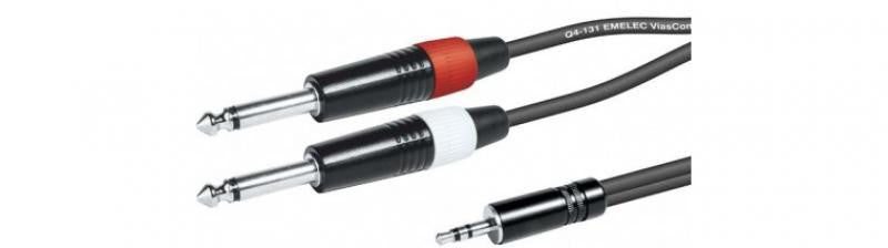 Audio Cable Minijack 3.5 mm to 2 Jack 6.35 Male L/R - Various sizes