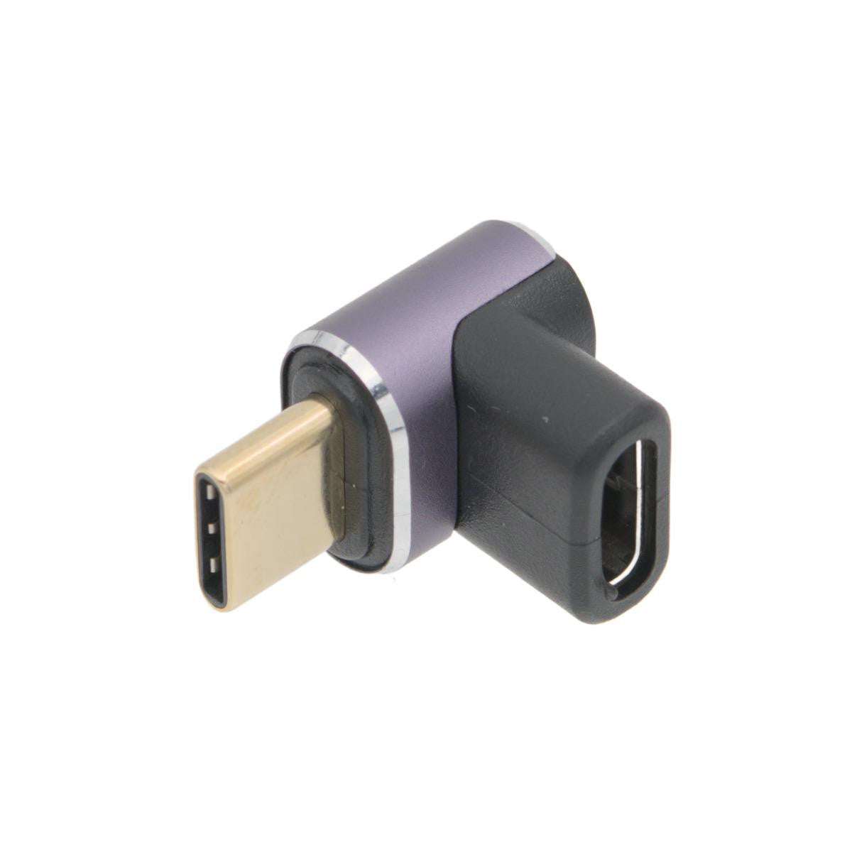 90-degree male/female USB-C adapter | 40Gbps | 100W | 8K@60Hz
