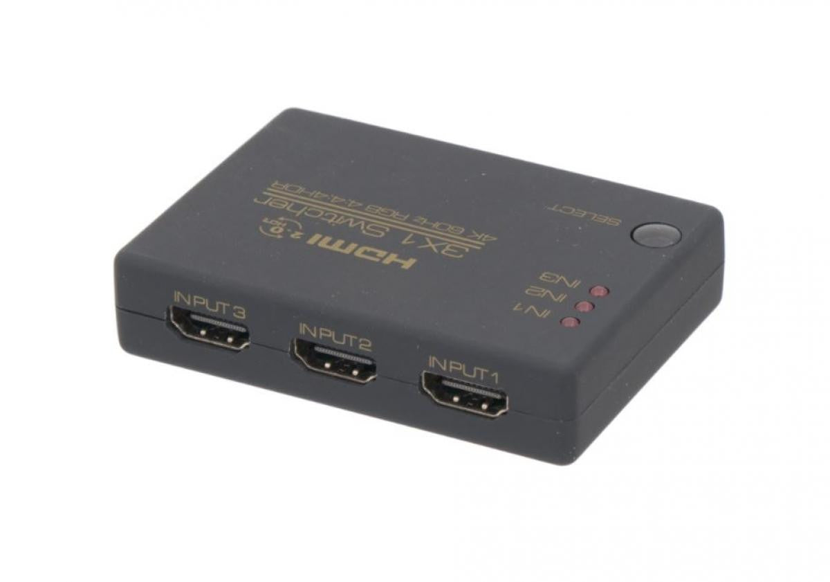 HDMI Switch 3X1 4K@60Hz HDCP2.2 - Black