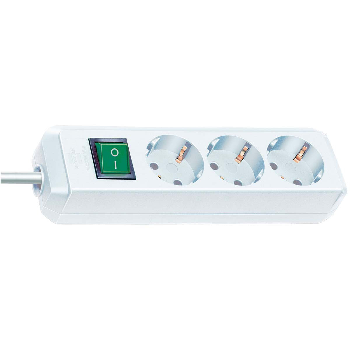 Eco-Line 3-way power strip with switch and contact protection | 1.50 m | TYPE F | White