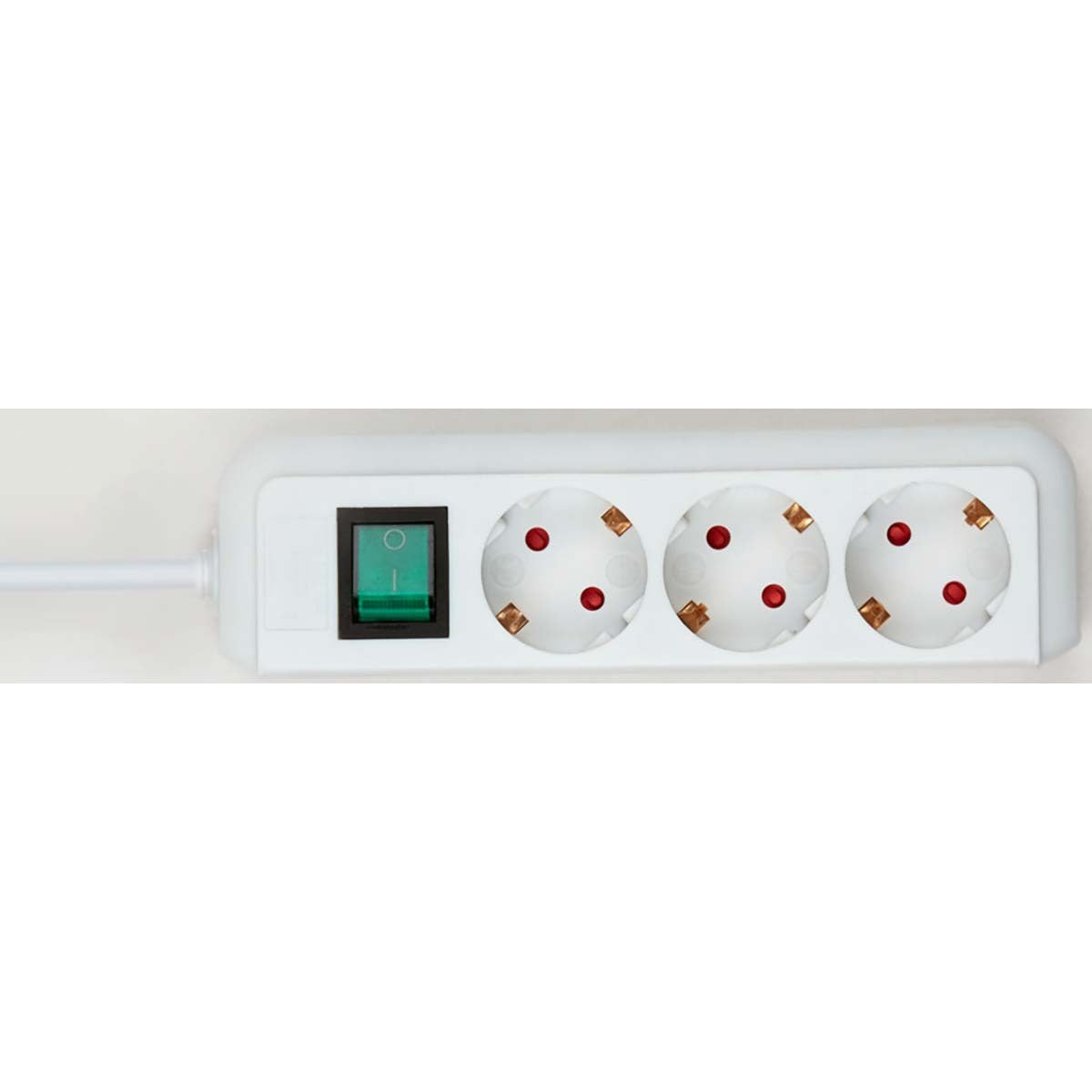 Eco-Line 3-way power strip with switch and contact protection | 1.50 m | TYPE F | White