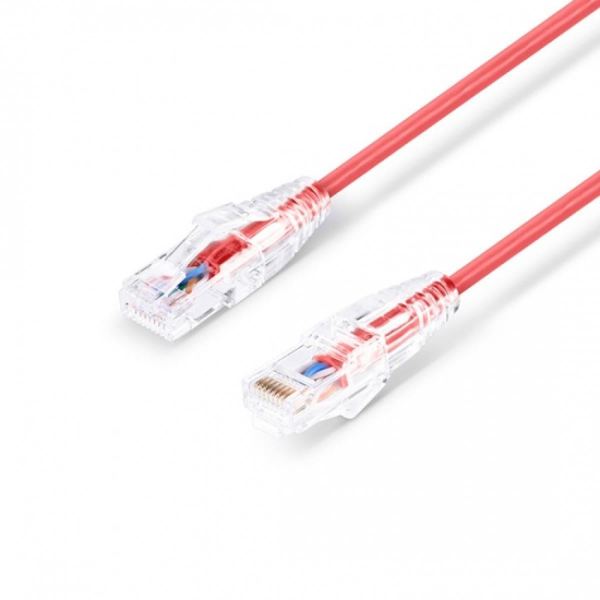 Cat.6A Slim Red Cable UTP LSZH 100% CU | 28AWG | Red - Various sizes