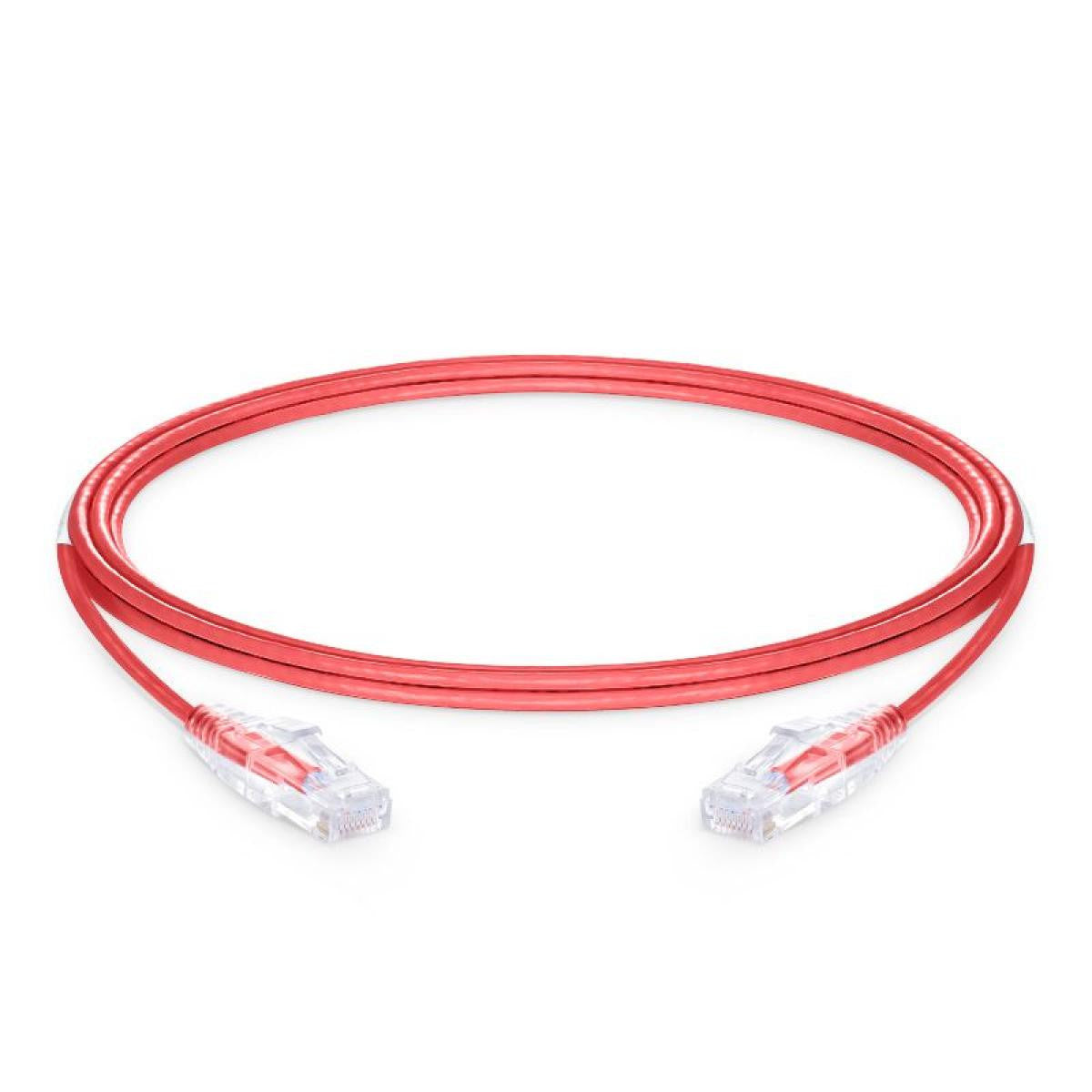 Cat.6A Slim Red Cable UTP LSZH 100% CU | 28AWG | Red - Various sizes