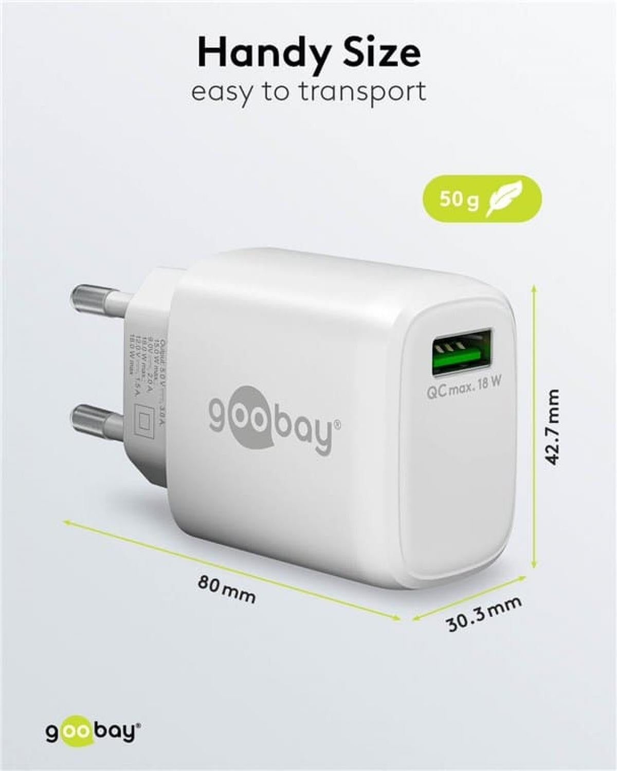 Quick Charge USB-A Fast Charger (18W) - White