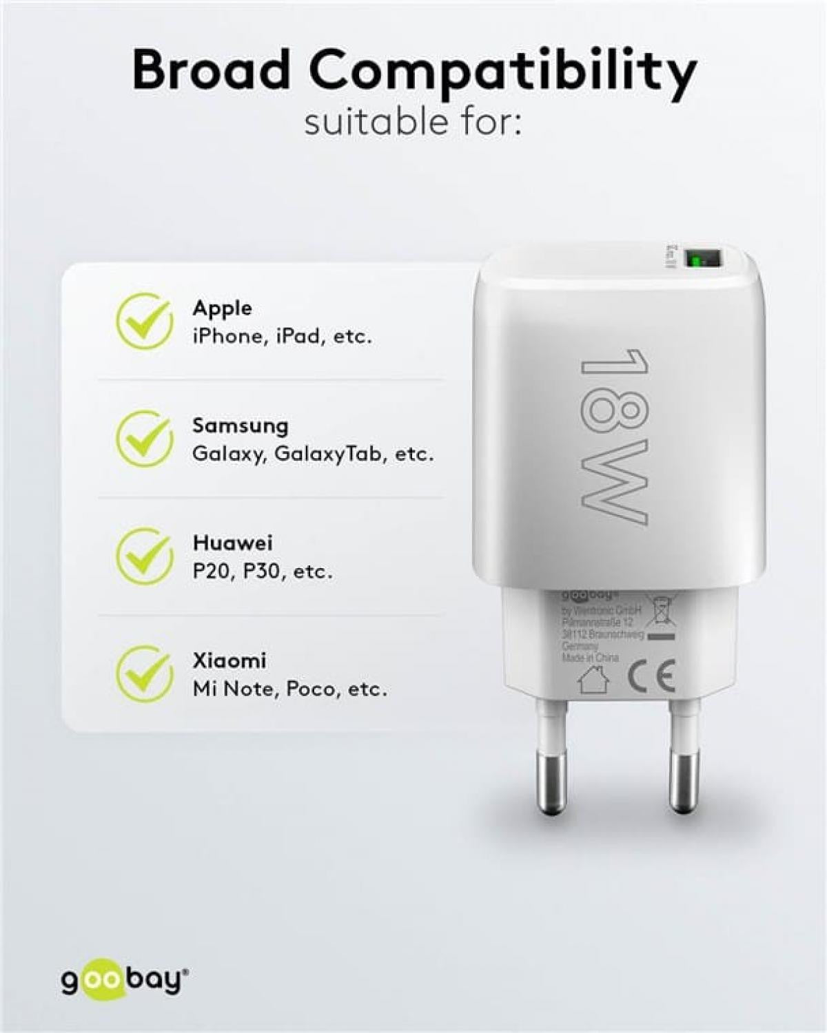 Quick Charge USB-A Fast Charger (18W) - White