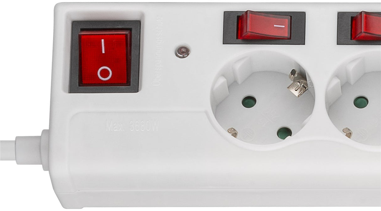 Regleta de Alimentación CA con Protección Contra Sobretensiones e Interruptor, 1.50 m