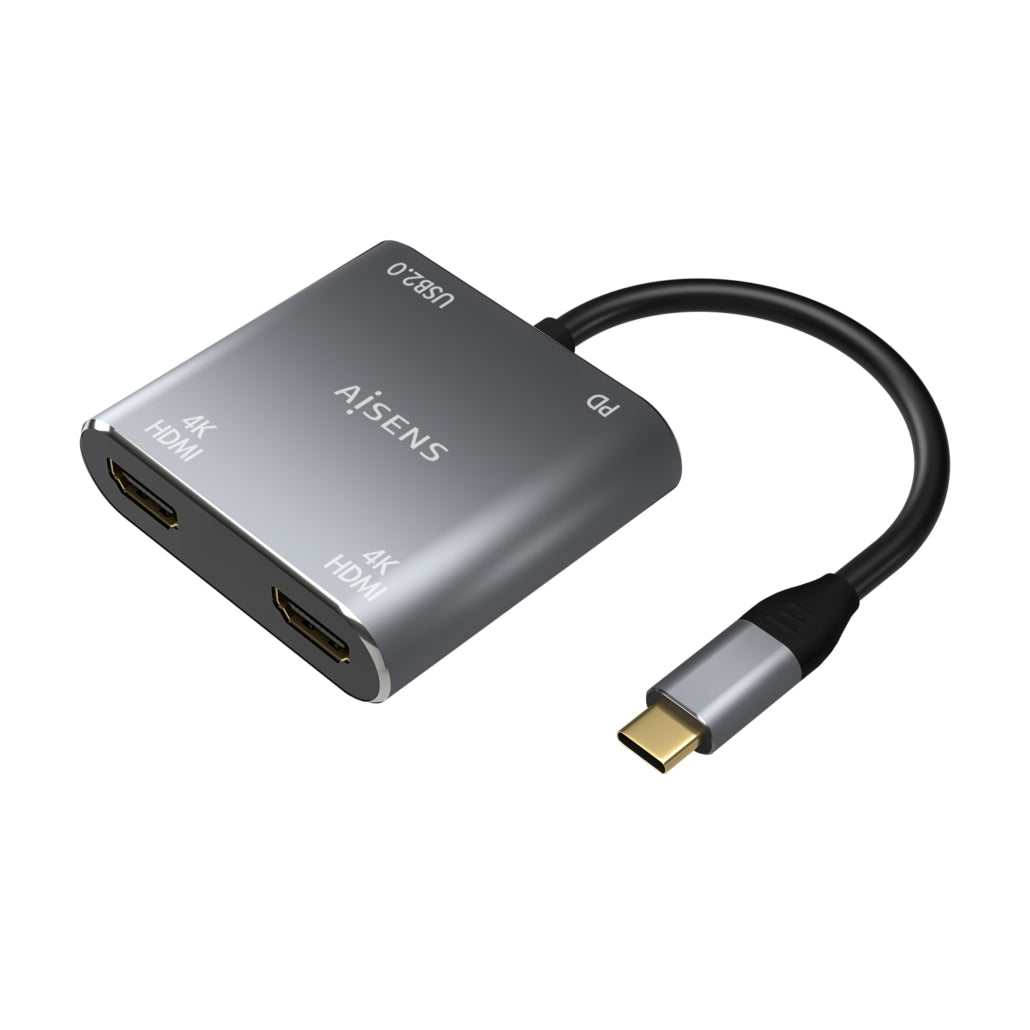Conversor USB-C para 2XHDMI 4K SST MST/USB 2.0/USB-C PD 60W