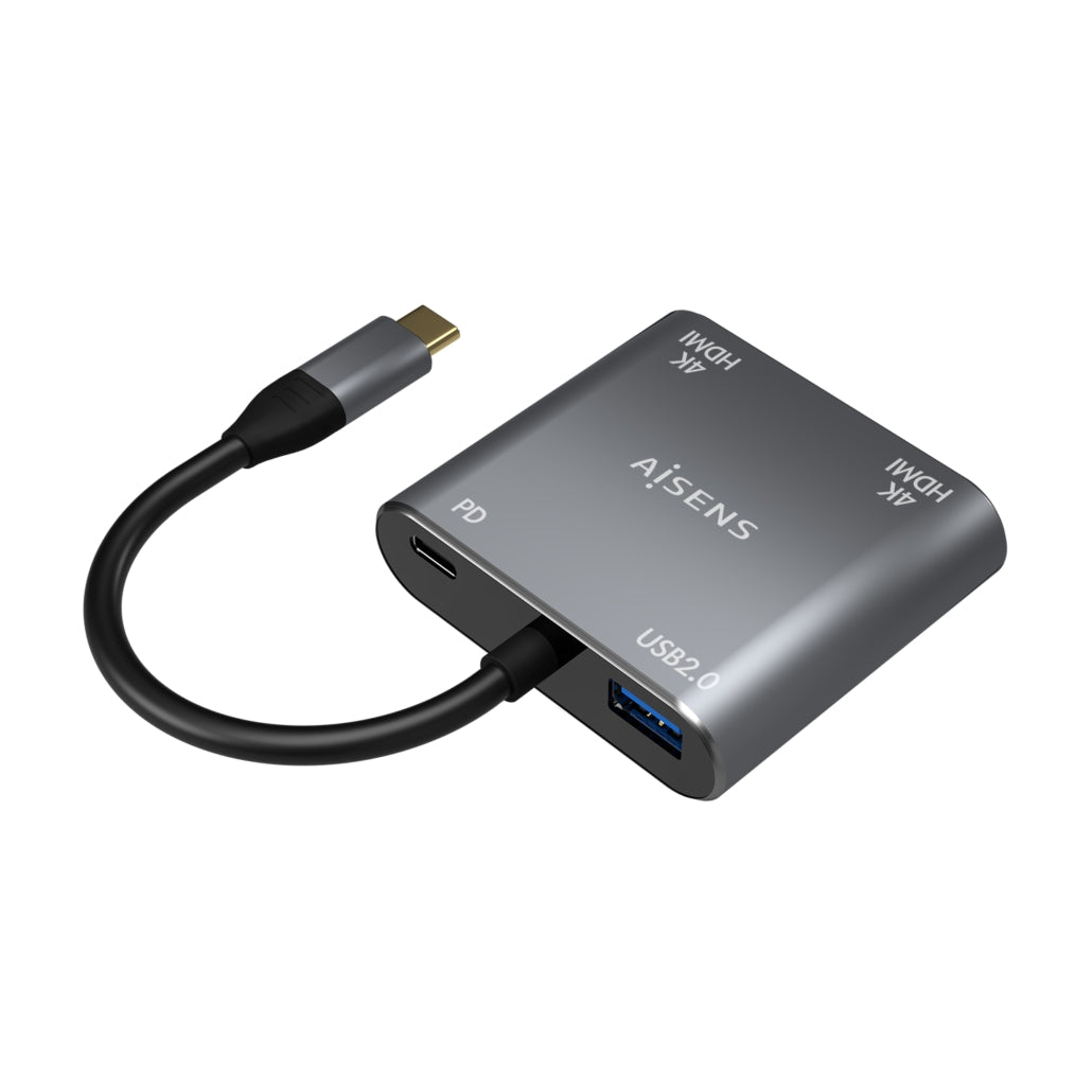 Conversor USB-C para 2XHDMI 4K SST MST/USB 2.0/USB-C PD 60W