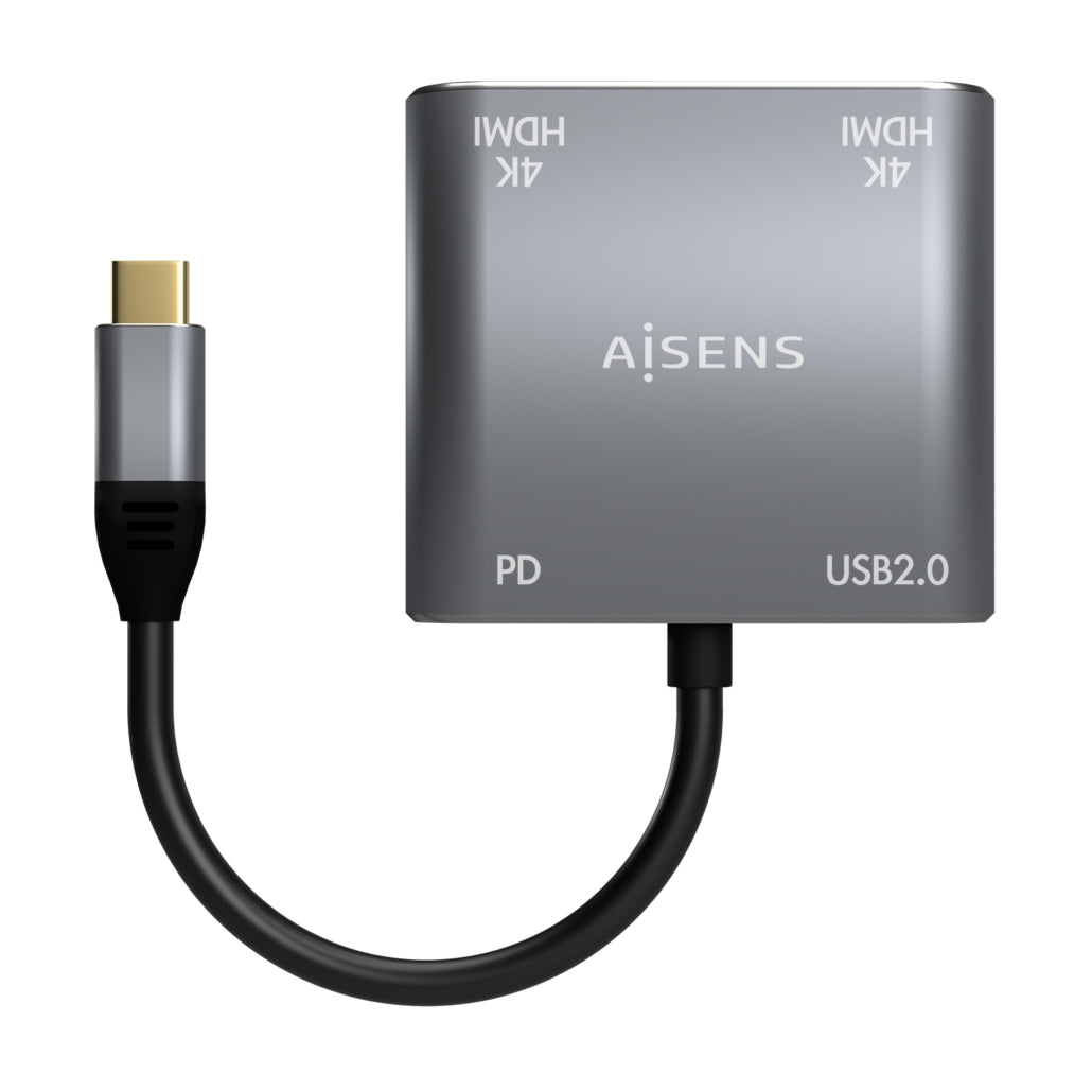 Conversor USB-C para 2XHDMI 4K SST MST/USB 2.0/USB-C PD 60W