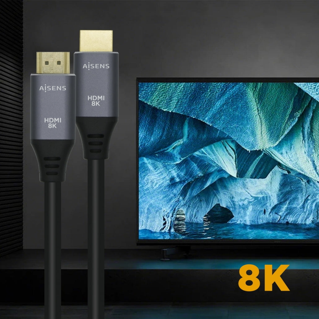 Cabo HDMI V2.1 Ultra High Speed 8K@60Hz 48Gbps, A/MA/M, Cinzento/Preto, 1m