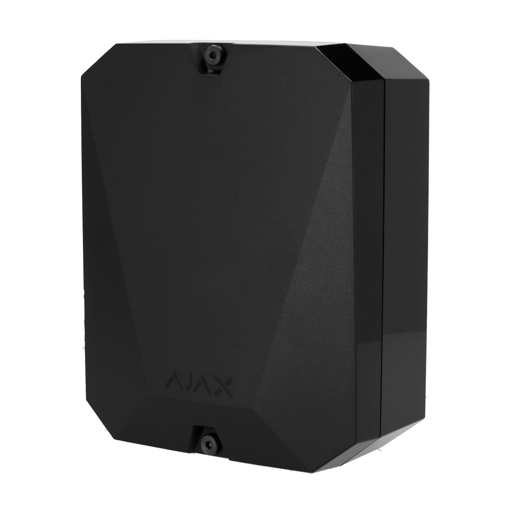 AJAX radio multi-transmitter with up to 18 wired alarm and tamper inputs. Configurable alarm.