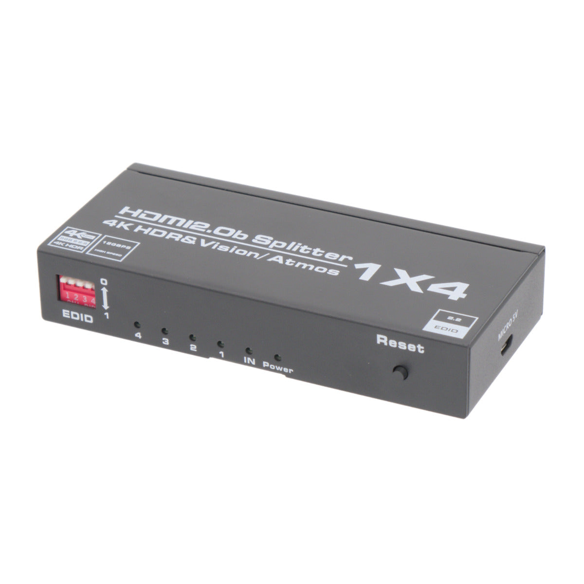 1x4 4K@60Hz Splitter with EDID HDCP2.2