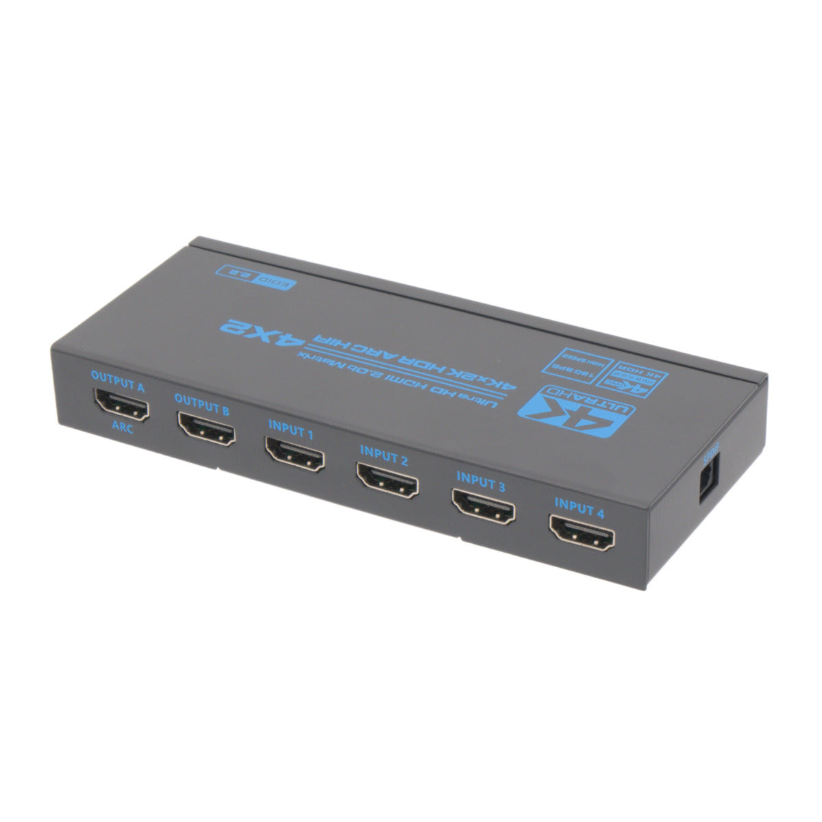 Matriz 4x2 4K@60Hz EDID + Áudio Conector de 3,5 mm HDCP2.2