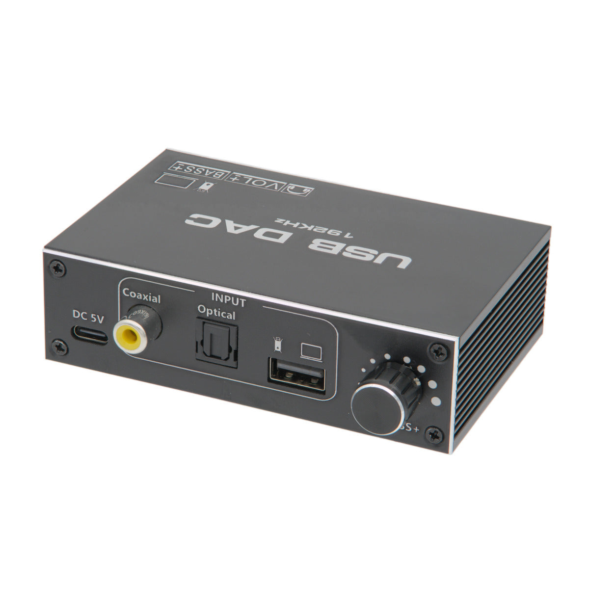 Conversor Digital a Analogico (DAC) hasta 192KHz con entrada USB y volumen