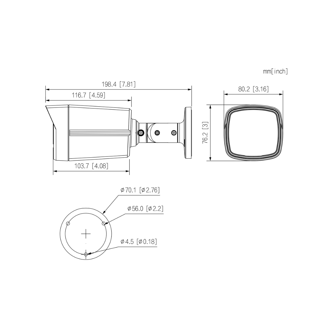 Tubular HDCVI 4IN1 5M FULL COLOR WDR Dual Lighting LED40m/IR40m 2.8mm IP67 MIC