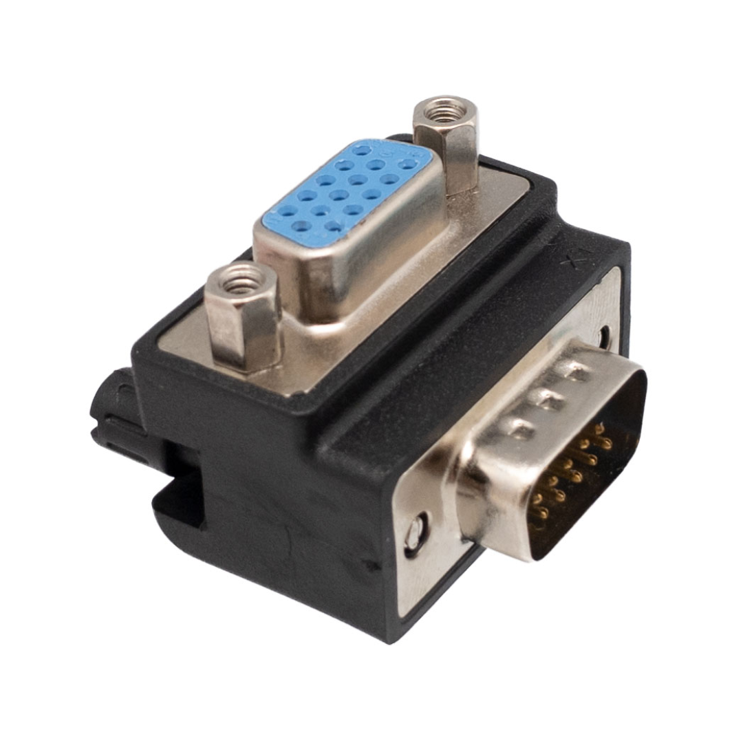 Adaptador VGA Macho - Hembra, Acodado 90º