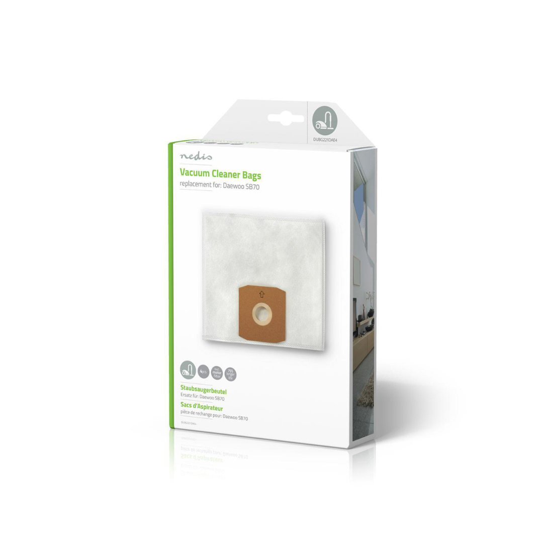 Sacos para aspirador, embalagem de 4 unidades. Sintéticos. Mais vendidos para: Daewoo SB70 Branco