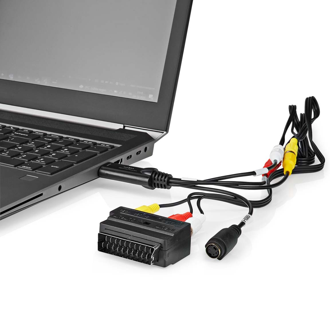 Conversor Analógico-Digital USB 480P AV CABO SCART