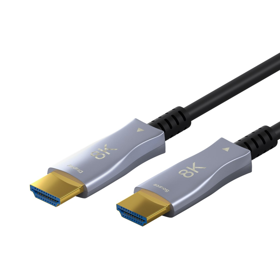 Cable HDMI de fibra óptica macho a macho versión 2.1 y resolución máxima de 8K@60Hz
