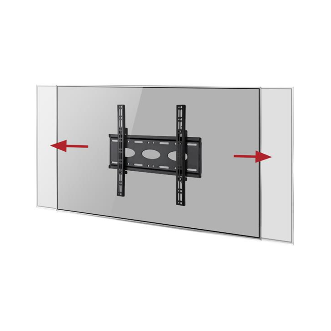 Suporte de parede universal para televisores de ecrã plano de 39" a 55", peso máximo de 80 kg, dimensões até 455 x 400 mm, cor preto.