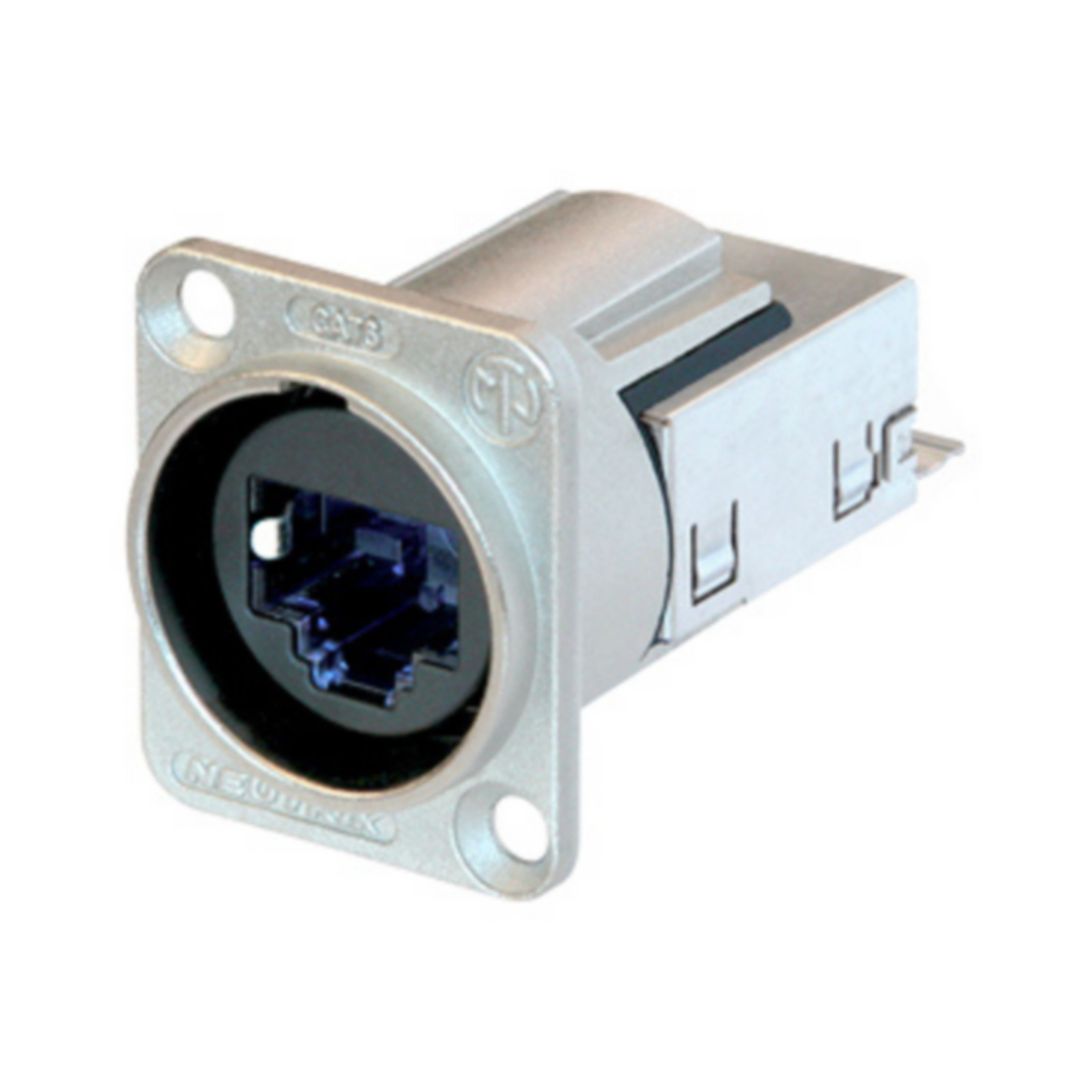 Conector RJ45 para montagem em painel, níquel
