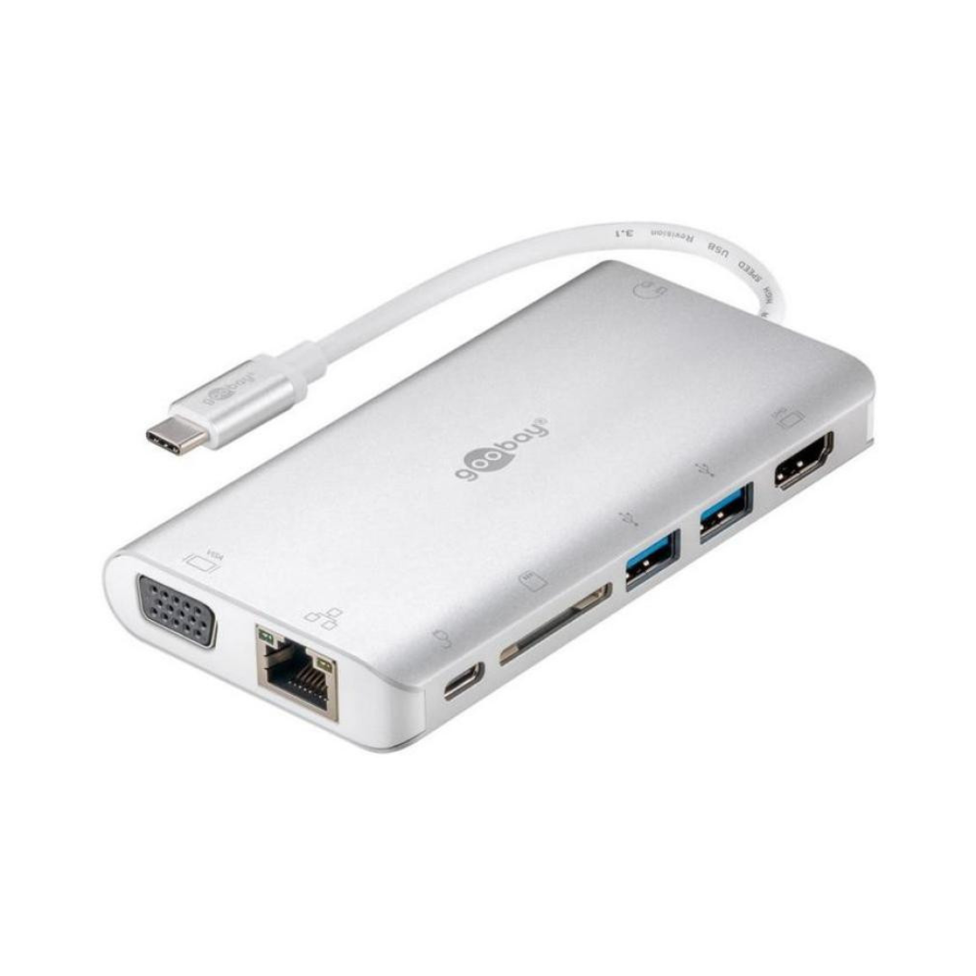 Base USB-C para HDMI + 2x USB 3.0 + CR-C RJ45 VGA 3.1