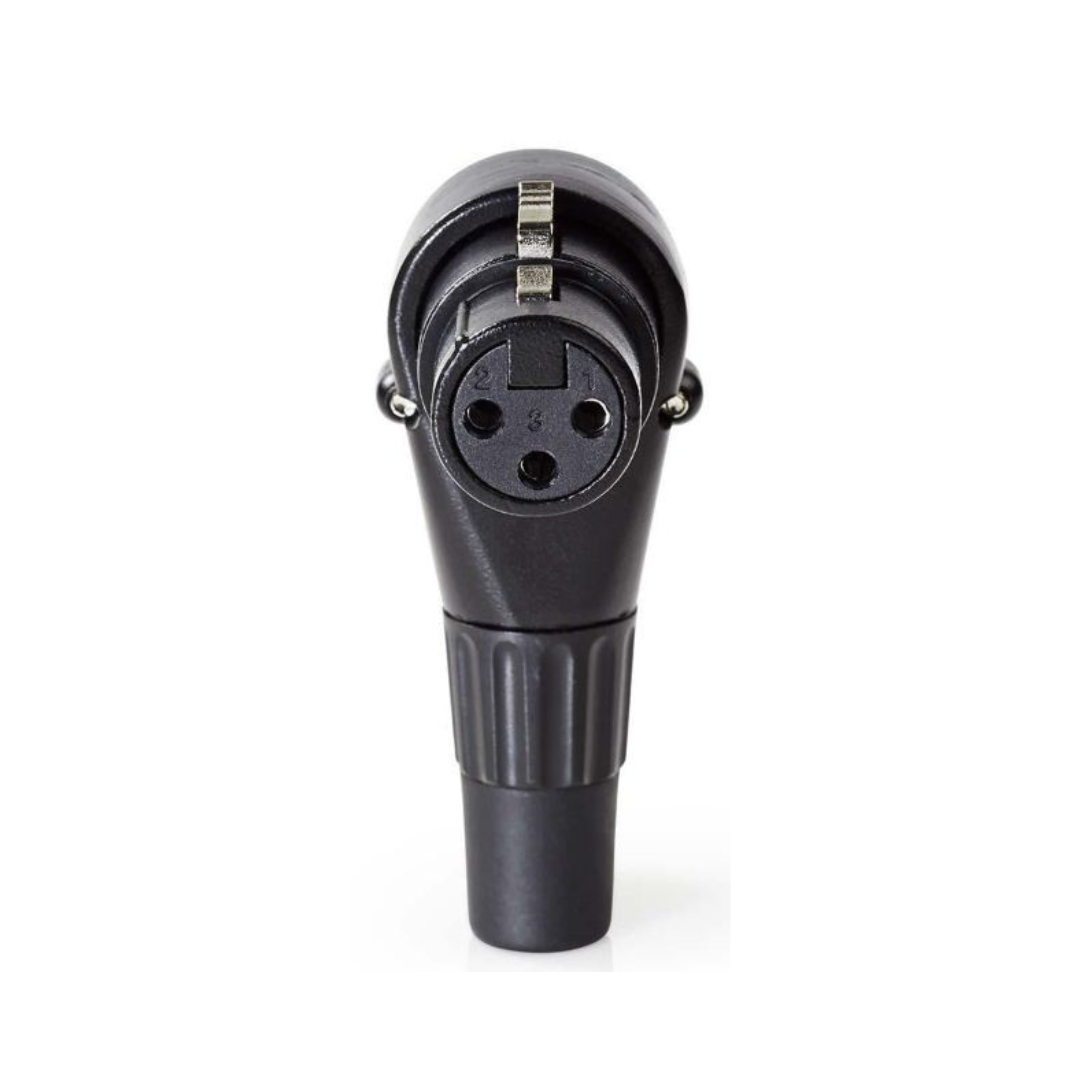 Conector XLR fêmea com cotovelo para soldadura de conectores de áudio